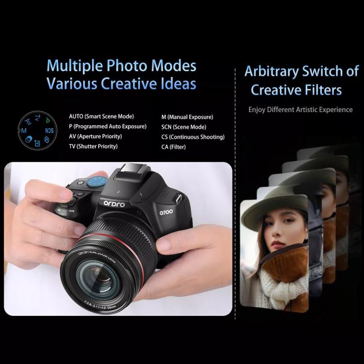 Ordro 4K Ultra HD Rotating Screen Optical Zoom Digital Camera, G700 Ordro 4K Ultra HD Rotating Screen Optical Zoom Digital Camera, G700